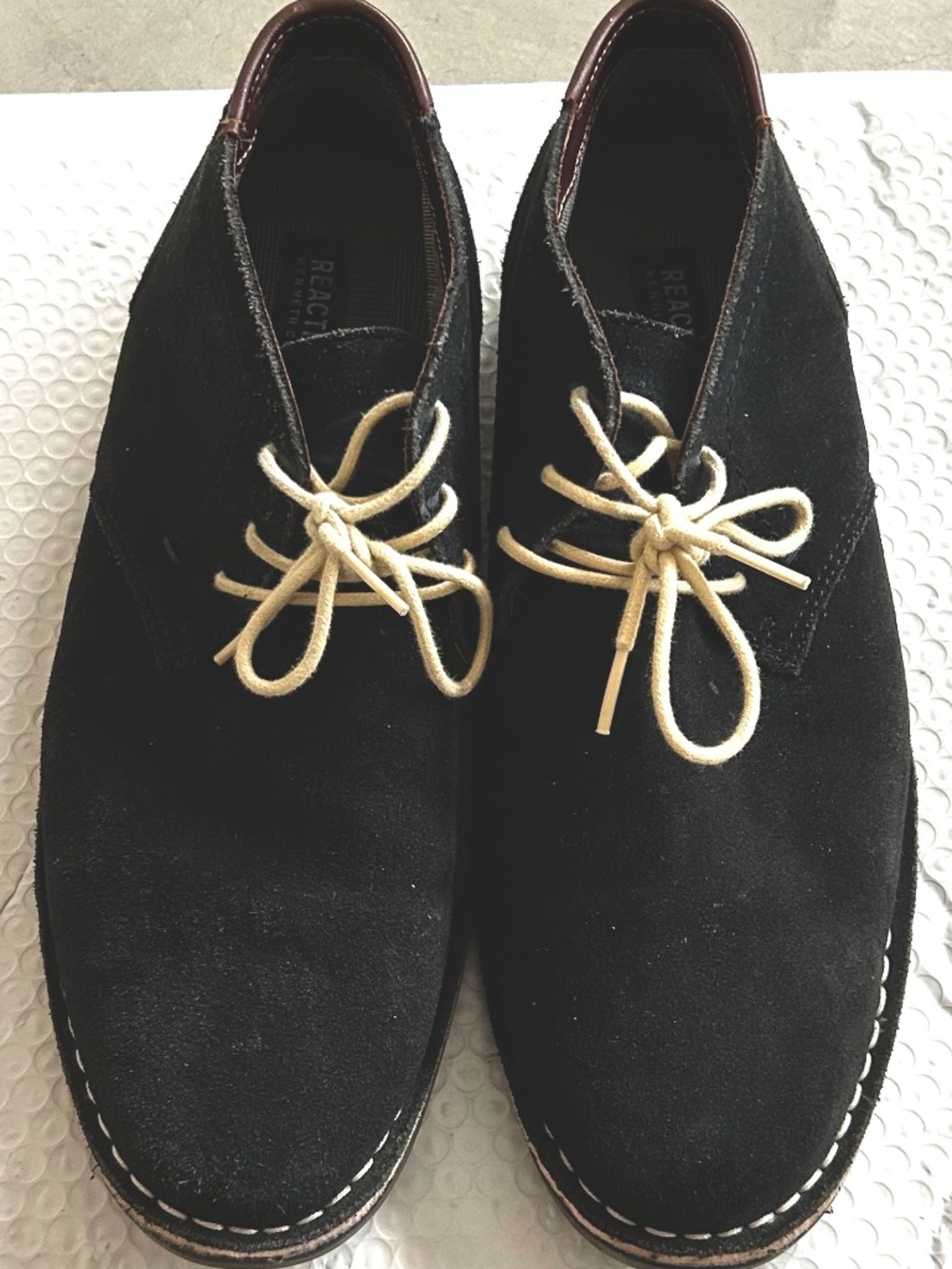 Kenneth Cole Reaction Men Black Suede Chukka Boots Desert Wind Lace Up Shoes 11
